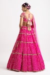 Shop_Vvani by Vani Vats_Pink Lehenga And Blouse Georgette Dupatta  Net Multi Tiered Bridal Set _at_Aza_Fashions