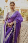 Buy Vvani By Vani Vats Purple Blouse Georgette Saree Organza Mirror, Sequins With Embroidered at Aza Fashions Buy_Vvani By Vani Vats_Purple Blouse Georgette Saree Organza Mirror, Sequins With Embroidered _at_Aza_Fashions