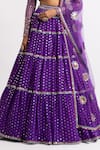 Shop_Vvani By Vani Vats_Purple Lehenga And Blouse Georgette Dupatta  Net Multi Tiered Embroidered Set _at_Aza_Fashions