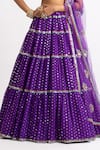 Vvani by Vani Vats_Purple Lehenga And Blouse Georgette Dupatta  Net Noodle Strap & Tiered Set _at_Aza_Fashions