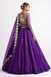 Shop_Vvani by Vani Vats_Purple Lehenga And Dupatta Organza Blouse Georgette Lining  Silk Blend Set _at_Aza_Fashions