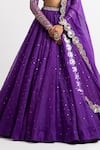 Buy_Vvani by Vani Vats_Purple Lehenga And Dupatta Organza Blouse Georgette Lining  Silk Blend Set _Online_at_Aza_Fashions