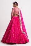 Shop_Vvani by Vani Vats_Pink Lehenga And Dupatta Organza Blouse Georgette Lining  Set With Mirror_at_Aza_Fashions