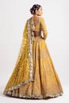 Vvani by Vani Vats_Yellow Lehenga And Blouse Georgette Dupatta Net Lining  Silk Bridal Set _Online_at_Aza_Fashions