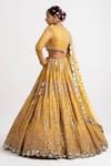 Vvani by Vani Vats_Yellow Lehenga And Blouse Georgette Dupatta Net Lining  Mirror Bridal Set _Online_at_Aza_Fashions