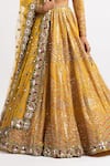 Buy_Vvani by Vani Vats_Yellow Lehenga And Blouse Georgette Dupatta Net Lining  Mirror Bridal Set 