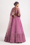 Shop_Vvani by Vani Vats_Pink Lehenga And Blouse Georgette Dupatta Net Lining  Silk Blend Tiered Set _at_Aza_Fashions