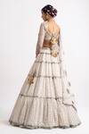 Vvani By Vani Vats_White Lehenga And Blouse Georgette Dupatta Multi Tiered Embroidered Bridal Set _Online_at_Aza_Fashions