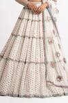 Shop_Vvani By Vani Vats_White Lehenga And Blouse Georgette Dupatta Multi Tiered Embroidered Bridal Set _at_Aza_Fashions
