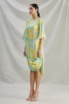 Buy_Parul | Vivek_Green Crepe Printed Floral Round Cowl Dress  _Online_at_Aza_Fashions