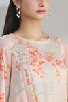 Shop_Parul | Vivek_Pink Crepe Printed Floral Round Cowl Dress _Online_at_Aza_Fashions
