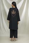 Shop_Ibai_Black Matka Silk Paisley, Chinar Leaf Placement Embroidered Kurta And Salwar Set _at_Aza_Fashions