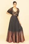 Buy_Ekaya Banaras_Black Handwoven Lehenga And Dupatta Set _at_Aza_Fashions