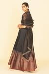 Shop_Ekaya Banaras_Black Handwoven Lehenga And Dupatta Set _at_Aza_Fashions