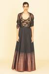 Ekaya Banaras_Black Handwoven Lehenga And Dupatta Set _Online_at_Aza_Fashions