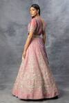 Shop_Adi By Aditya Khandelwl_Pink Crepe, Georgette Badla, Sequin, Floral Embroidered Bridal Lehenga Set _at_Aza_Fashions