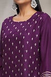 Samyukta Singhania_Purple Polyester Embroidered Floral Round Kurta And Sharara Set_at_Aza_Fashions