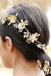 Buy_Born Flash_Gold Crystal Axelle Hair Comb _at_Aza_Fashions