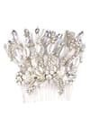 Shop_Born Flash_Silver Crystals, Sequins Belen Hair Comb _at_Aza_Fashions