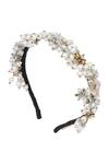 Buy_Born Flash_Silver Pearls, Beads, Sequins Akshara Hairband _at_Aza_Fashions