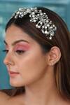Buy_Born Flash_Silver Crystals, Sequins, Pearls Birdie Hairband _at_Aza_Fashions