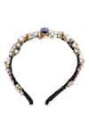 Born Flash_Silver Crystals, Beads Elizabeth Hairband _Online_at_Aza_Fashions