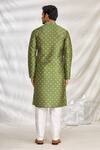 Shop_Arihant Rai Sinha_Green Art Silk Printed Bandhani Kurta Set _at_Aza_Fashions