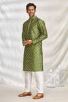 Buy_Arihant Rai Sinha_Green Art Silk Printed Bandhani Kurta Set _Online_at_Aza_Fashions