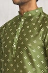 Shop_Arihant Rai Sinha_Green Art Silk Printed Bandhani Kurta Set _Online_at_Aza_Fashions