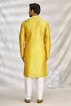 Shop_Arihant Rai Sinha_Yellow Art Silk Printed Bandhani Kurta Set _at_Aza_Fashions