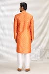 Shop_Arihant Rai Sinha_Orange Art Silk Printed Bandhani Kurta Set _at_Aza_Fashions