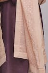 Buy_Ekam By Manish_Peach Geometric Chanderi Banarasi Brocade Stole _Online_at_Aza_Fashions