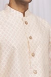 Ekam By Manish_White Semi Silk Moonga Printed Floral Nehru Jacket  _at_Aza_Fashions