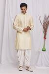 Buy_Ekam By Manish_White Semi Silk Moonga Floral Print Kurta Set_Online_at_Aza_Fashions
