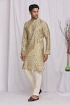 Buy_Ekam By Manish_Green Silk Printed Floral Kurta Set  _at_Aza_Fashions