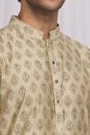 Ekam By Manish_Green Silk Printed Floral Kurta Set  _at_Aza_Fashions