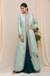 Buy_Arihant Rai Sinha_Green Georgette Sequin Embroidered Kurta Lehenga Set_at_Aza_Fashions