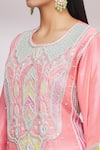 Ekta Singh_Pink Silk Embroidered Floral Round A-line Kurta Set  _at_Aza_Fashions