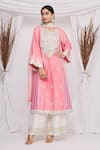 Buy_Ekta Singh_Pink Silk Embroidered Floral Motifs Round Kurta Set  _at_Aza_Fashions