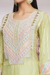 Ekta Singh_Green Silk Embroidered Floral Round Paisley Kurta Set  _at_Aza_Fashions