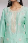 Ekta Singh_Green Silk Embroidered Floral Round Kurta Sharara Set  _at_Aza_Fashions