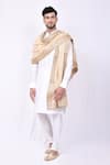 Buy_Khwaab by Sanjana Lakhani_Gold Embroidered Border Stole_at_Aza_Fashions