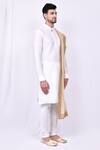 Khwaab by Sanjana Lakhani_Gold Embroidered Border Stole_Online_at_Aza_Fashions