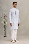 Ekam By Manish_White Cotton Printed Paisley Kurta  _Online_at_Aza_Fashions