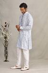 Buy_Ekam By Manish_White Cotton Printed Paisley Kurta  _Online_at_Aza_Fashions