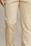 Shop_Ekam By Manish_Beige Cotton Plain Trouser  _Online_at_Aza_Fashions