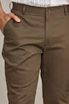 Shop_Ekam By Manish_Green Cotton Plain Polo Trouser  _Online_at_Aza_Fashions