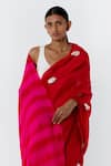 Shop_Studio Medium_Red Handwoven Silk Dyed Bandhani Saree With Unstitched Blouse Piece_Online_at_Aza_Fashions