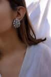 Do Taara_Silver Plated Kundan Crystal Stud Earrings_Online_at_Aza_Fashions