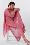 Shop_LABEL AISHWARYRIKA_Pink Georgette Embroidered Chikankari Round Kurta Set _at_Aza_Fashions